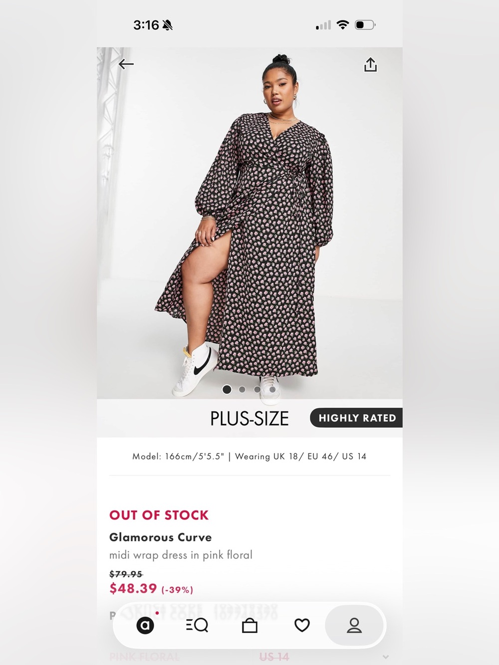 ASOS Glamorous Curve Wrap Dress